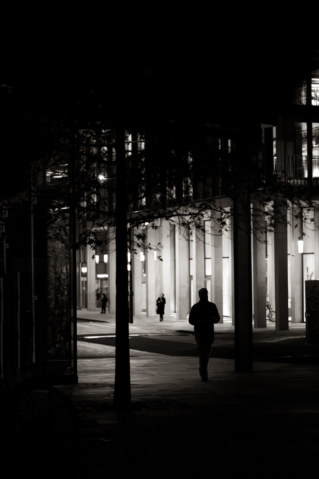 A man walking down a street in London