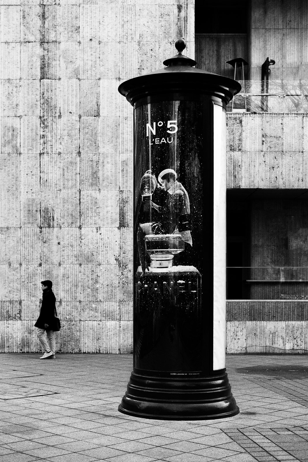 A person walking in Budapest