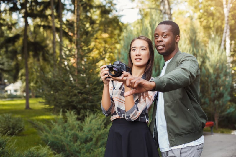 Couple learning Photography together.