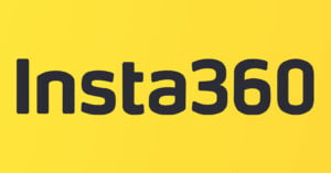 The image shows the Insta360 logo with bold black text on a bright yellow background.