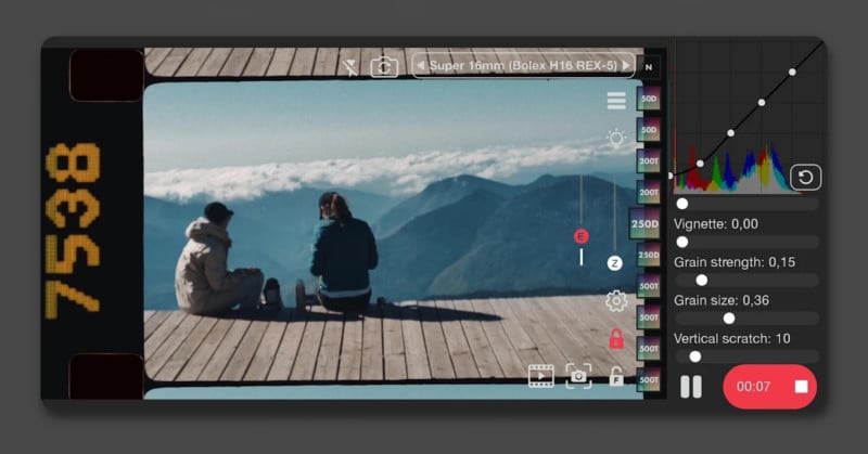 Super 16 video editing app